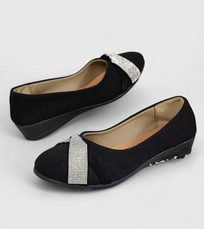 Alethea | Black Rhinestone Embellished Orthopedic Shoes