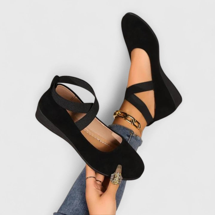 Calista | Black Suede Orthopedic Shoes