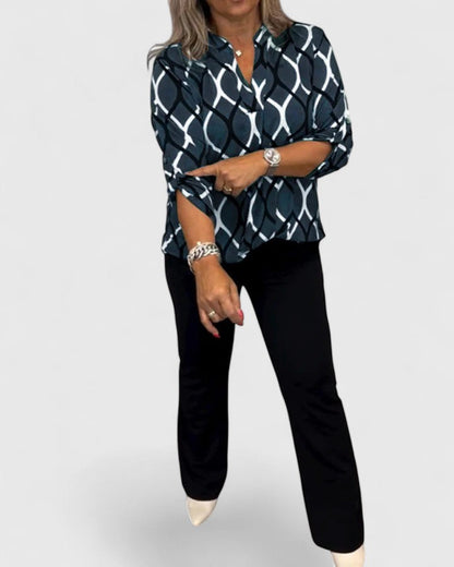 Alethea | Olive Green Sophisticated Blouse