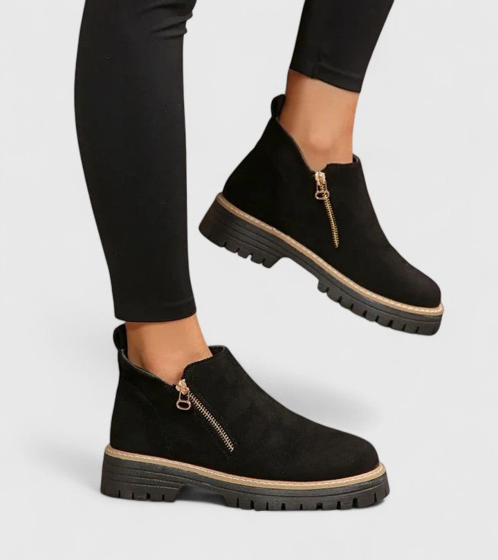 Alethea | Black Suede Orthopedic Boots