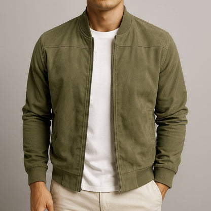Asher | Tan Modern Minimalist Zip Jacket