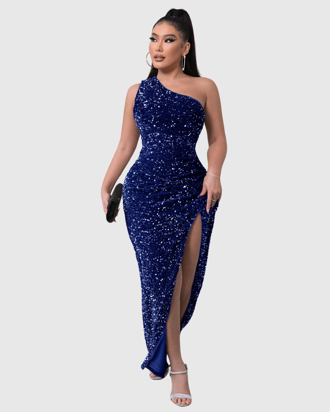 Alethea | Sequin Luxe One-Shoulder Evening Dress