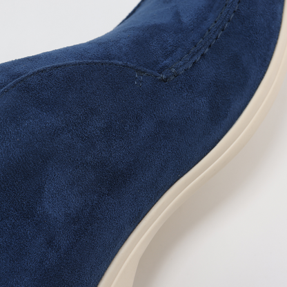 Beckett | Navy Blue High Suede Loafers
