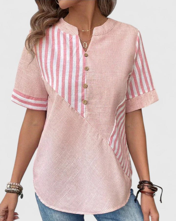 Alethea | Mint Stripe Sophisticated Blouse