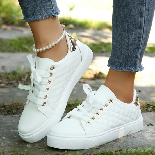 Calantha | White Quilted Comfort Walkers