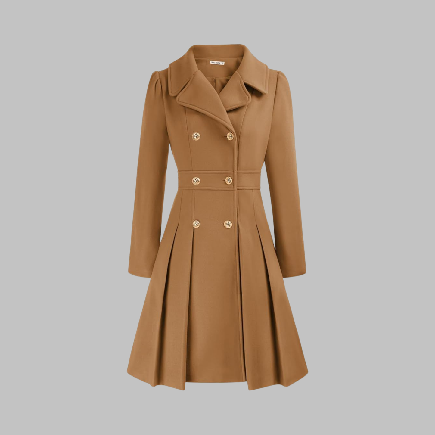 Alethea | Burgundy Double Button Long Sleeve Coat