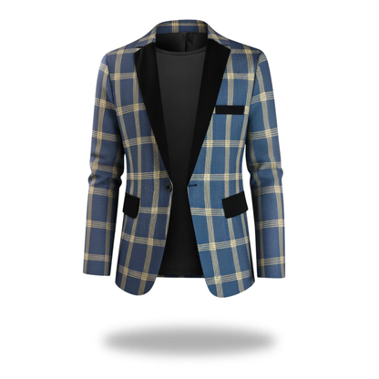 Beckett | Navy Plaid Modern Tailored Blazer