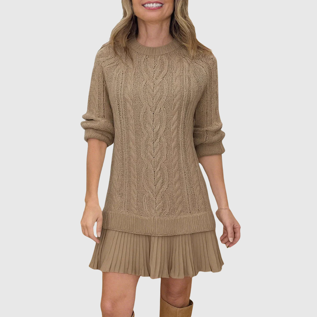 Astrid | Cream Cable Classic Sweater Dress