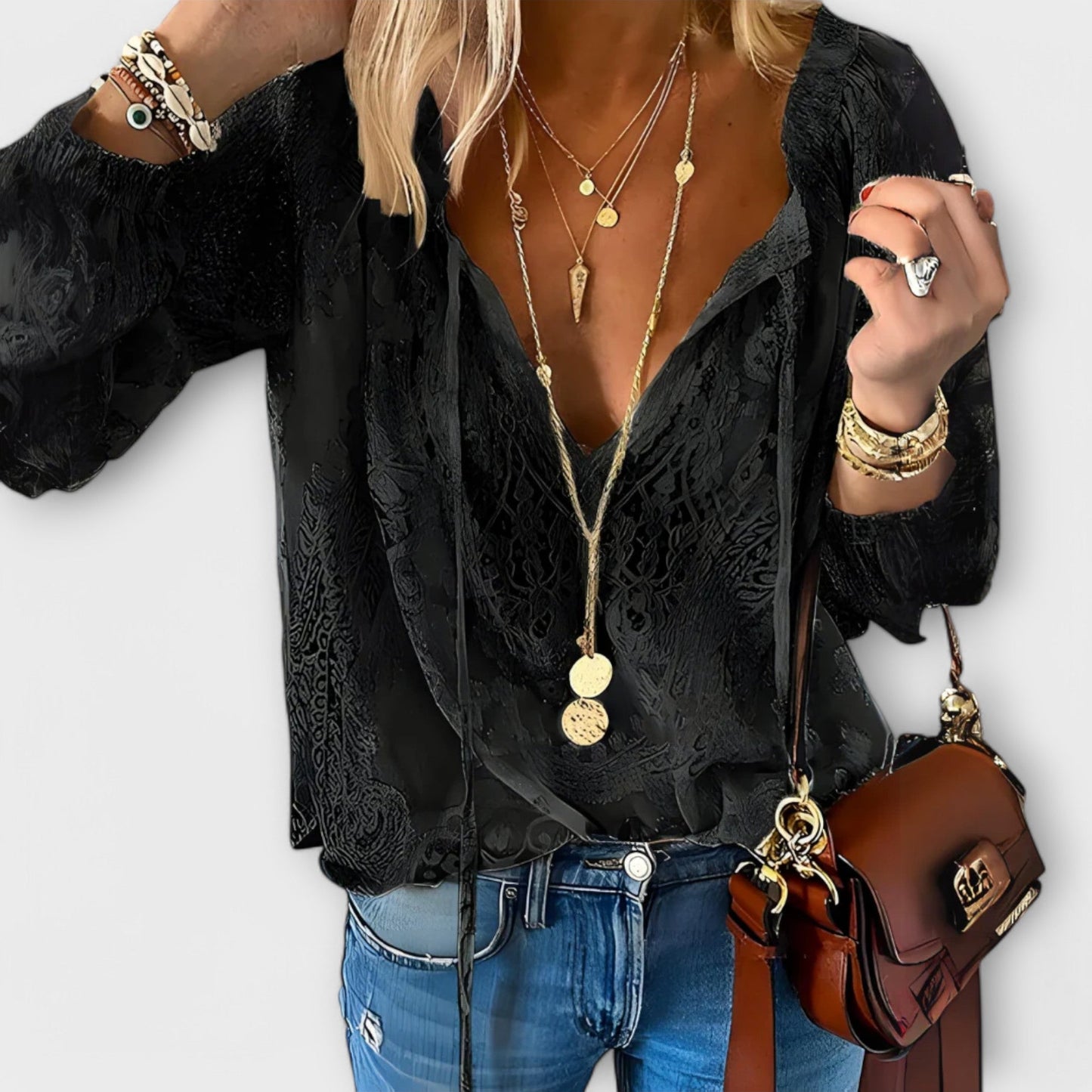 Calista | Elegant White Lace Sophisticated Blouse