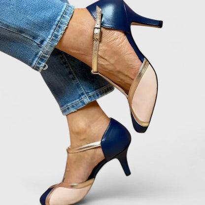 Calanthe | Elegant Navy Blue Comfortable Heels