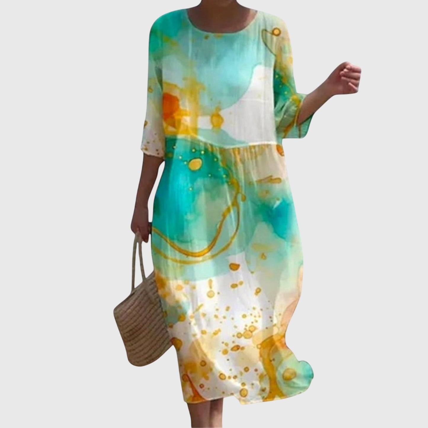 Alethea | Elegant Mint Floral Maxi Dress
