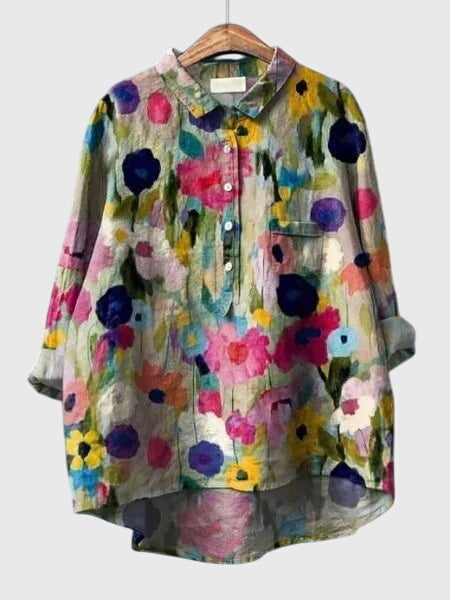 Calista | Floral Print Blouse in Vibrant Hues