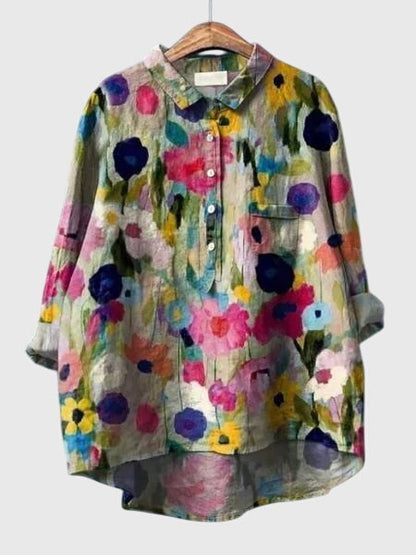 Calista | Floral Print Blouse in Vibrant Hues