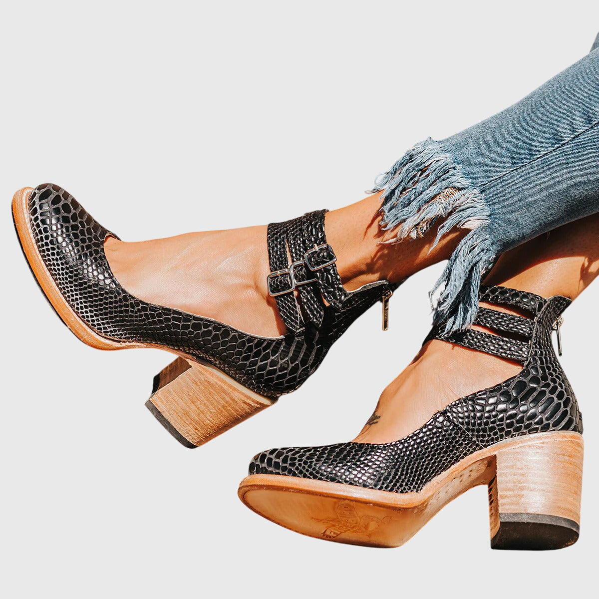 Calista | Tan Buckle Stylish Heels