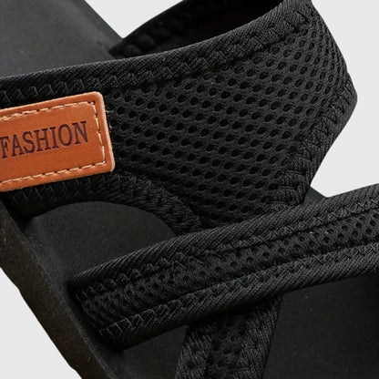 Alethea | Black Strappy Orthopedic Sandals