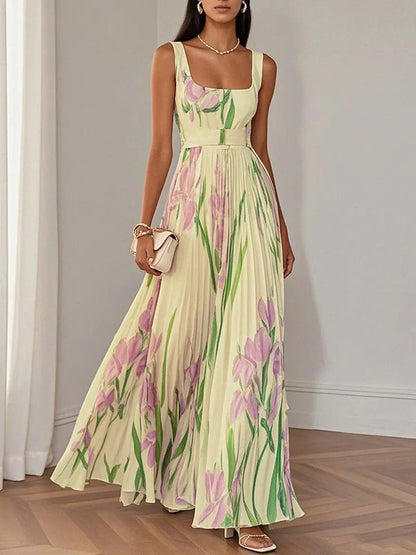 Astrid | Women’s Boho Floral Flowing A Line Dress in Ivory