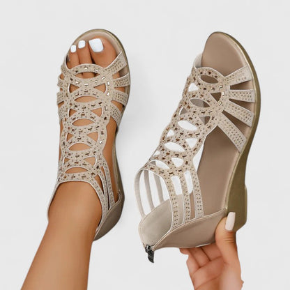 Astrid | Beige Cutout Orthopedic Sandals
