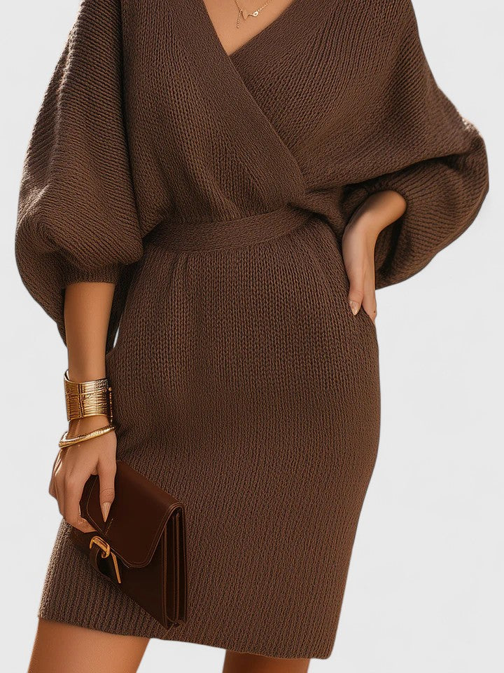 Astrid | Brown Knit Comfortable Dress