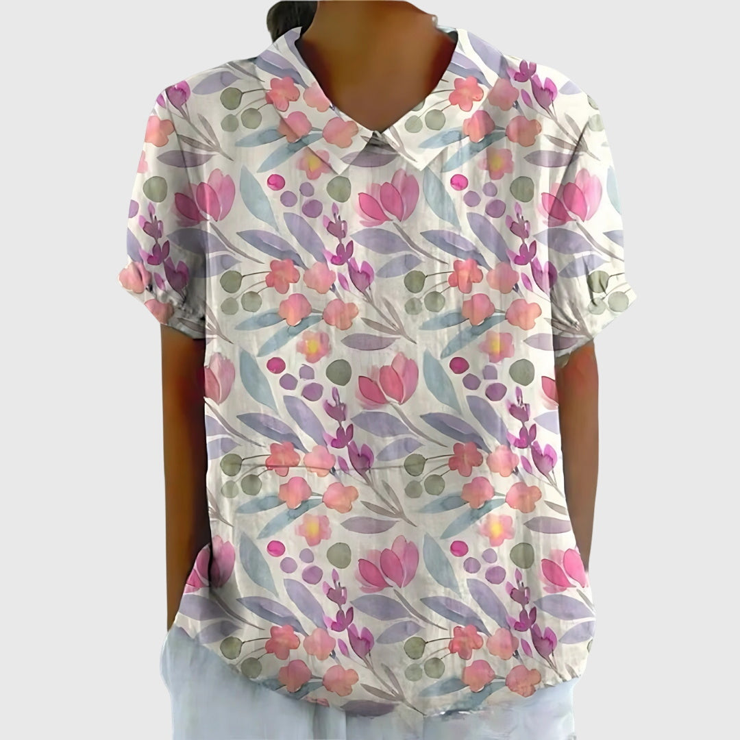 Alethea | Sage Green Floral Blouse
