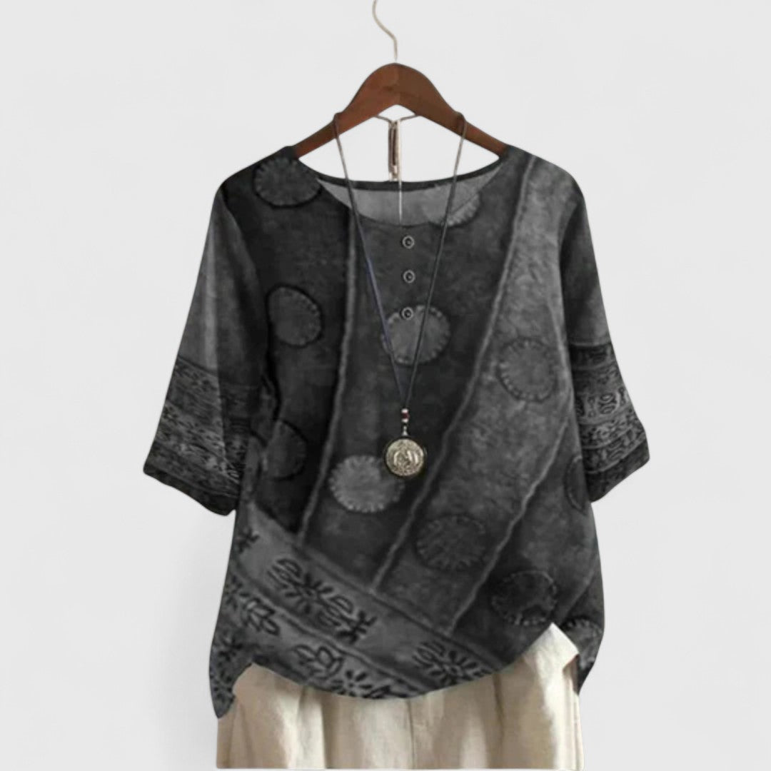 Calantha | Vibrant Patchwork Sophisticated Top