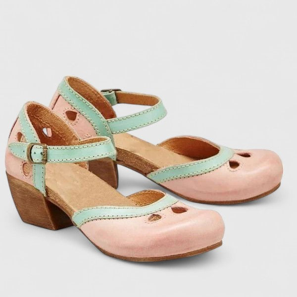 Aurelia | Luxury Orange Leather Orthopedic Sandals