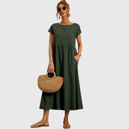 Calista | Elegant Navy Comfortable Midi Dress