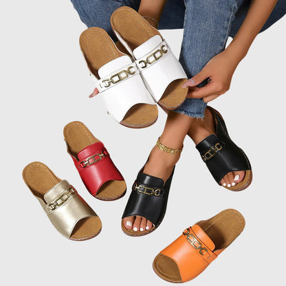 Astrid | Luxe Black Strap Comfy Sandals
