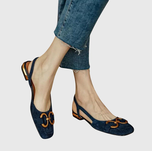 Adriana | Dark Blue Suede Orthopedic Sandals