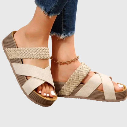 Aurelia | Brown Woven Orthopedic Sandals