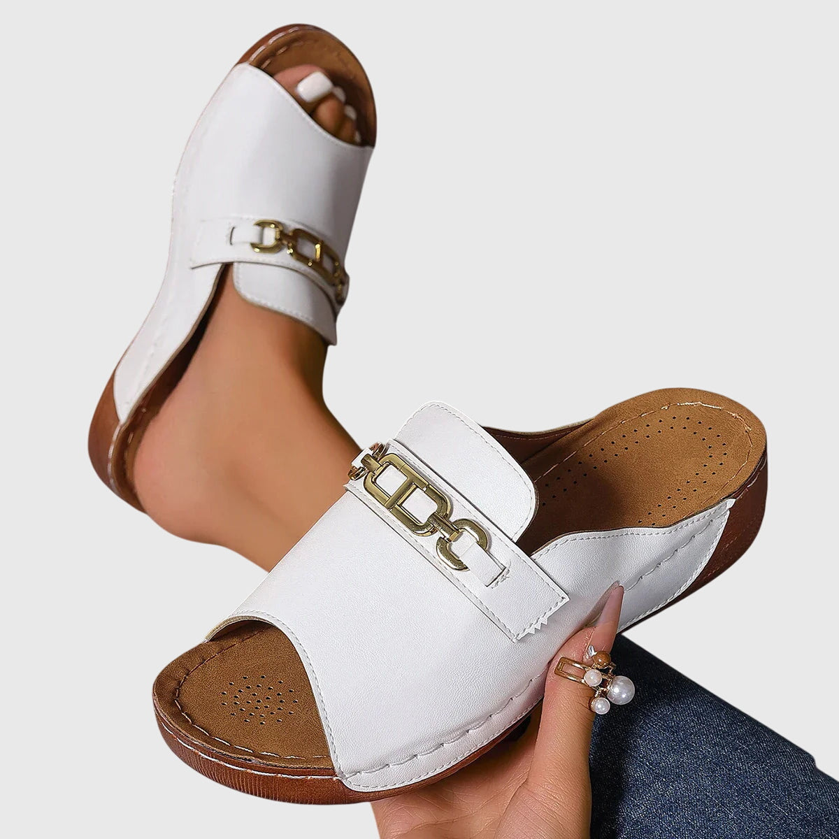 Adriana | Luxe Black Strap Comfy Sandals