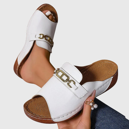 Adriana | Luxe Black Strap Comfy Sandals