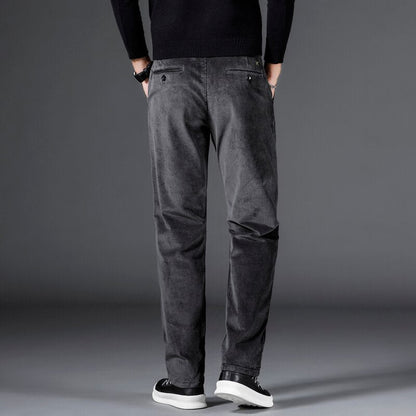 Beckett | Slim Fit Black Medium Waist Corduroy