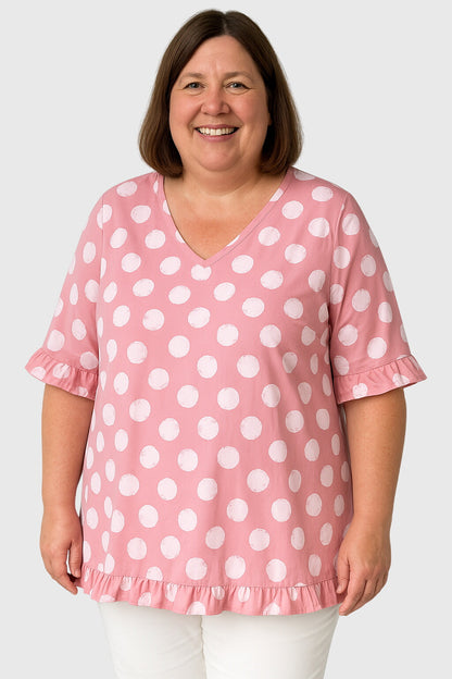 Astrid | Blouse - Light Blue Polka Dot