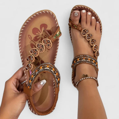 Calantha | Exquisite Black Embellished Elegant Sandals