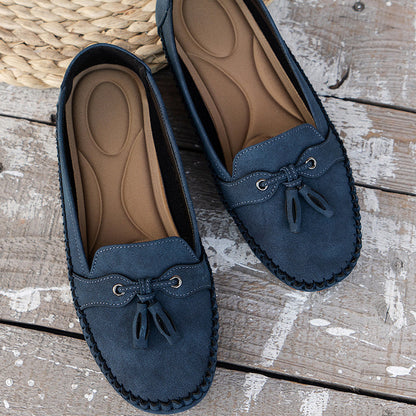 Astrid | Navy Blue Comfortable Soft Moccasins