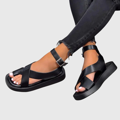 Aurora | Premium Cognac Leather Orthopedic Sandals