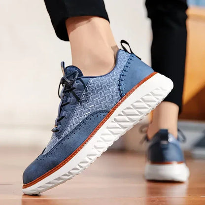 Kairos | Men's Lace Up Denim Platform Walking Sneakers