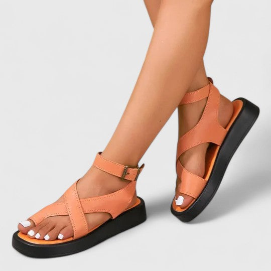 Calista | Beige Elegant Sandals with Thick Sole
