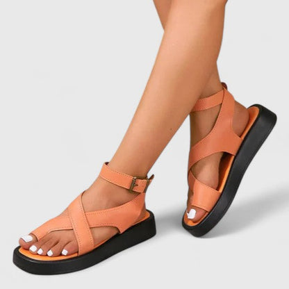 Calista | Beige Elegant Sandals with Thick Sole