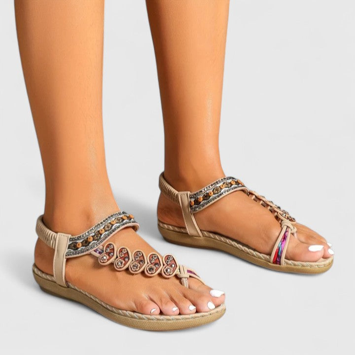 Calantha | Exquisite Black Embellished Elegant Sandals