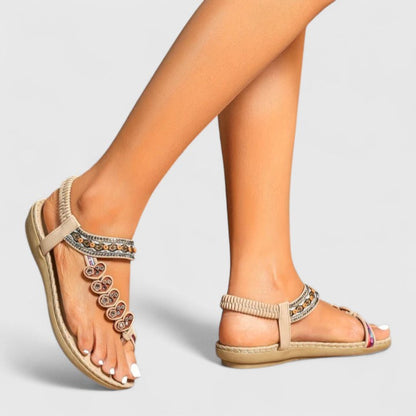 Calantha | Exquisite Black Embellished Elegant Sandals