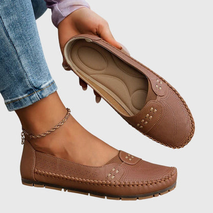 Alethea | Beige Perforated Orthopedic Shoes