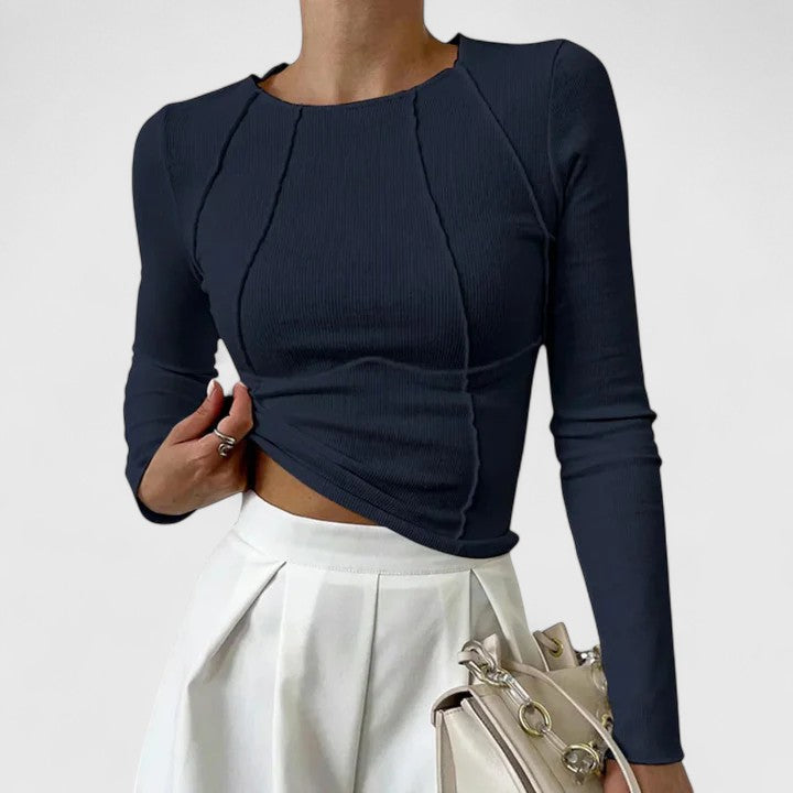 Calantha | Elegant Black Long Sleeve Top