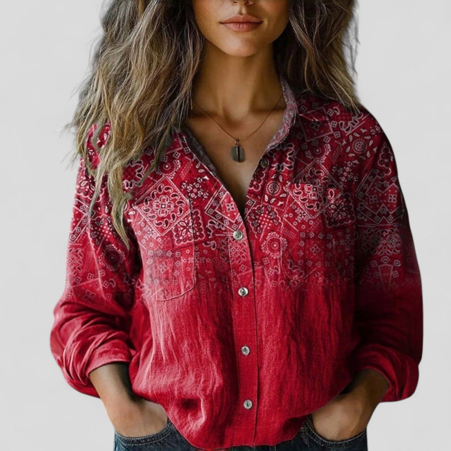 Calantha | Vibrant Floral Comfortable Blouse Shirt