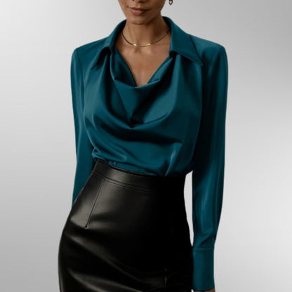 Astrid | Blush Elegant Satin Blouse