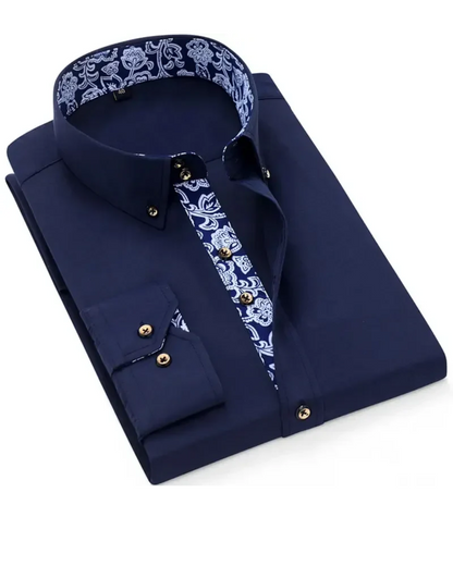 Beckett | Elegant Black Traditional Cotton Shirt