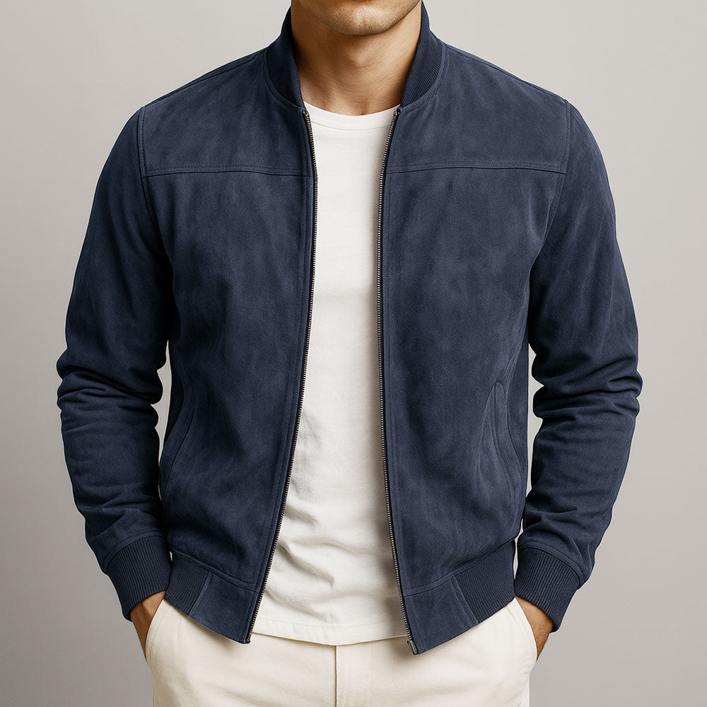 Asher | Tan Modern Minimalist Zip Jacket