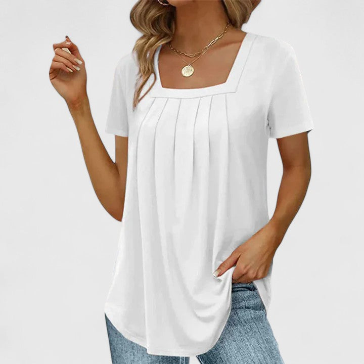Calantha | Elegant Grey Sophisticated Summer Blouse