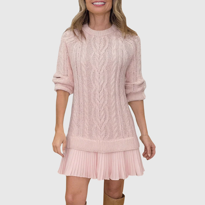 Astrid | Cream Cable Classic Sweater Dress
