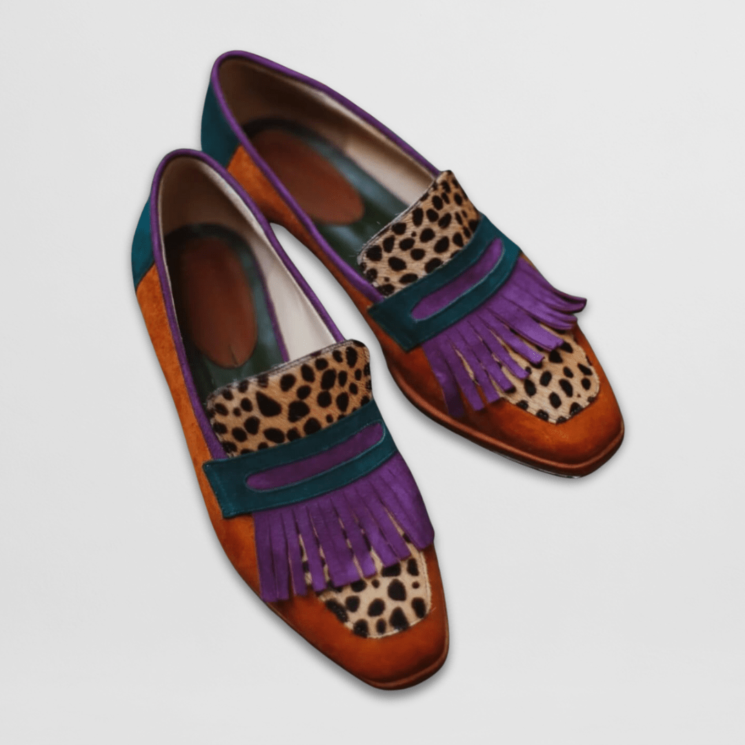 Calantha | Crystal Elegant Leather Loafers